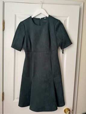 Calvin Klein Forest Green Short Sleeve Fit-and-Flare Dress